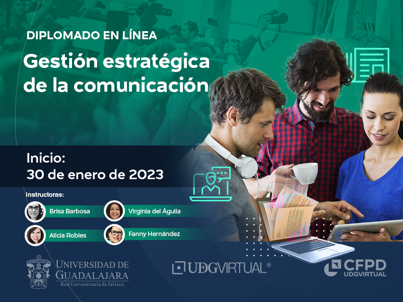 Portada de la convocatoria del diplomado en línea Diplomado en Gestión estratégica de la comunicación