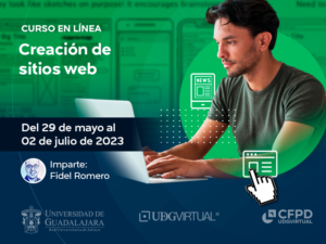 Portada de la convocatoria del curso: Creación de sitios web del CFPD UDGVirtual