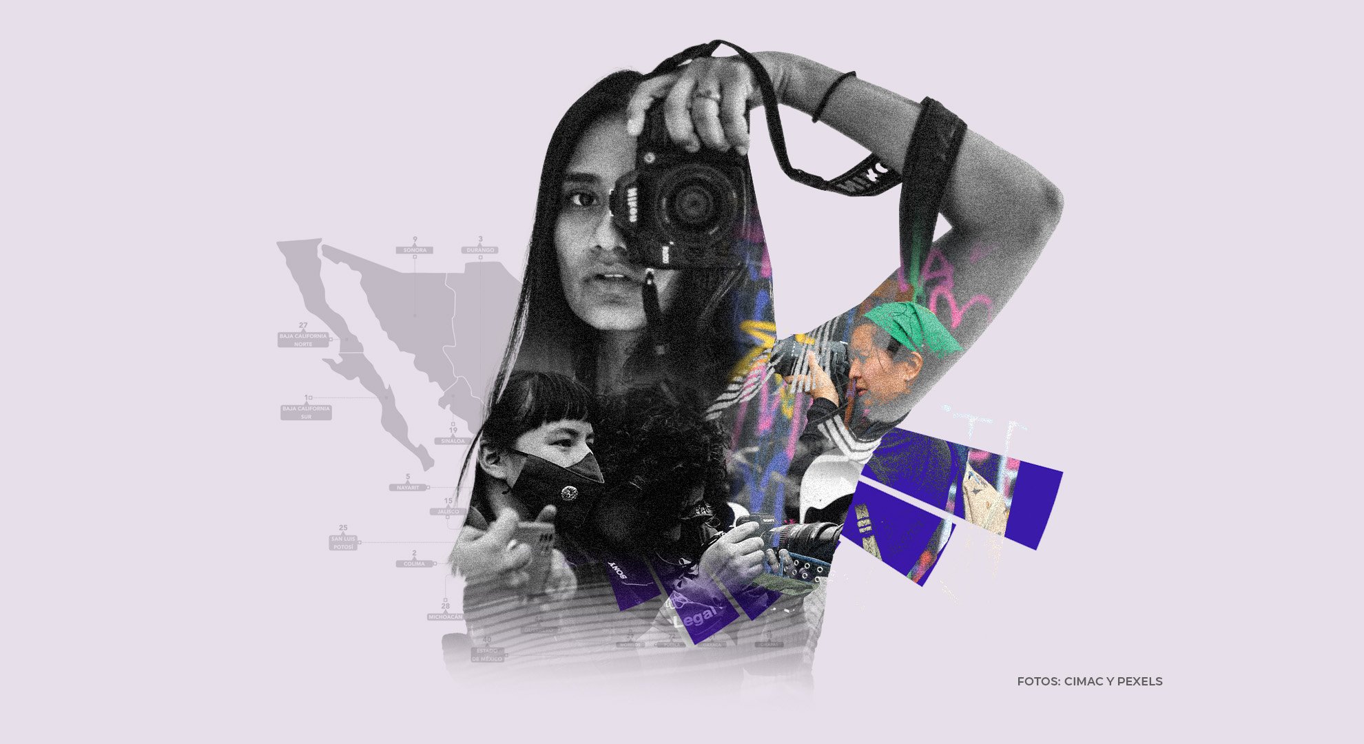 Aumenta violencia contra mujeres periodistas en México. Diseño: Fidel Romero