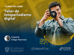 Portada de la convocatoria del curso en línea "Taller de fotoperiodismo digital"