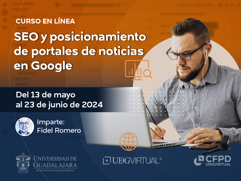 Portada del curso en línea: SEO y posicionamiento de portales de noticias en Google