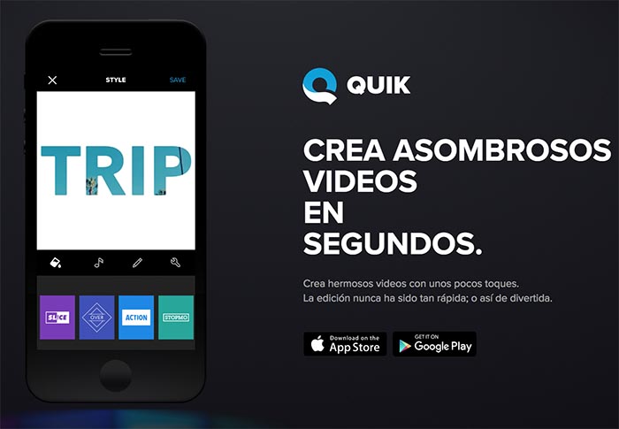 Quik, aplicación móvil para la edición de vídeo