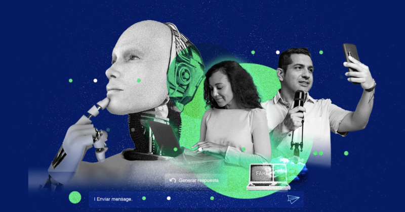 Periodismo e Inteligencia Artificial: retos a futuro. Diseño: Fidel Romero